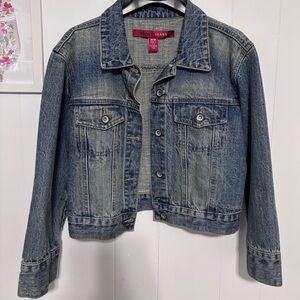 Blue Denim Cropped Jacket